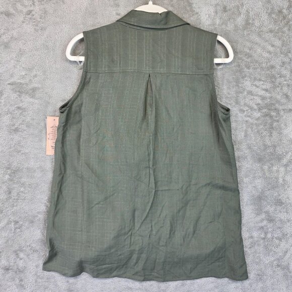 Nanette Lepore Top Womens Small Green Prairie Sage Sweet Romance Sleeveless Vest - Picture 11 of 11